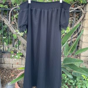 Off-Shoulder Strapless Black Dress Size Large